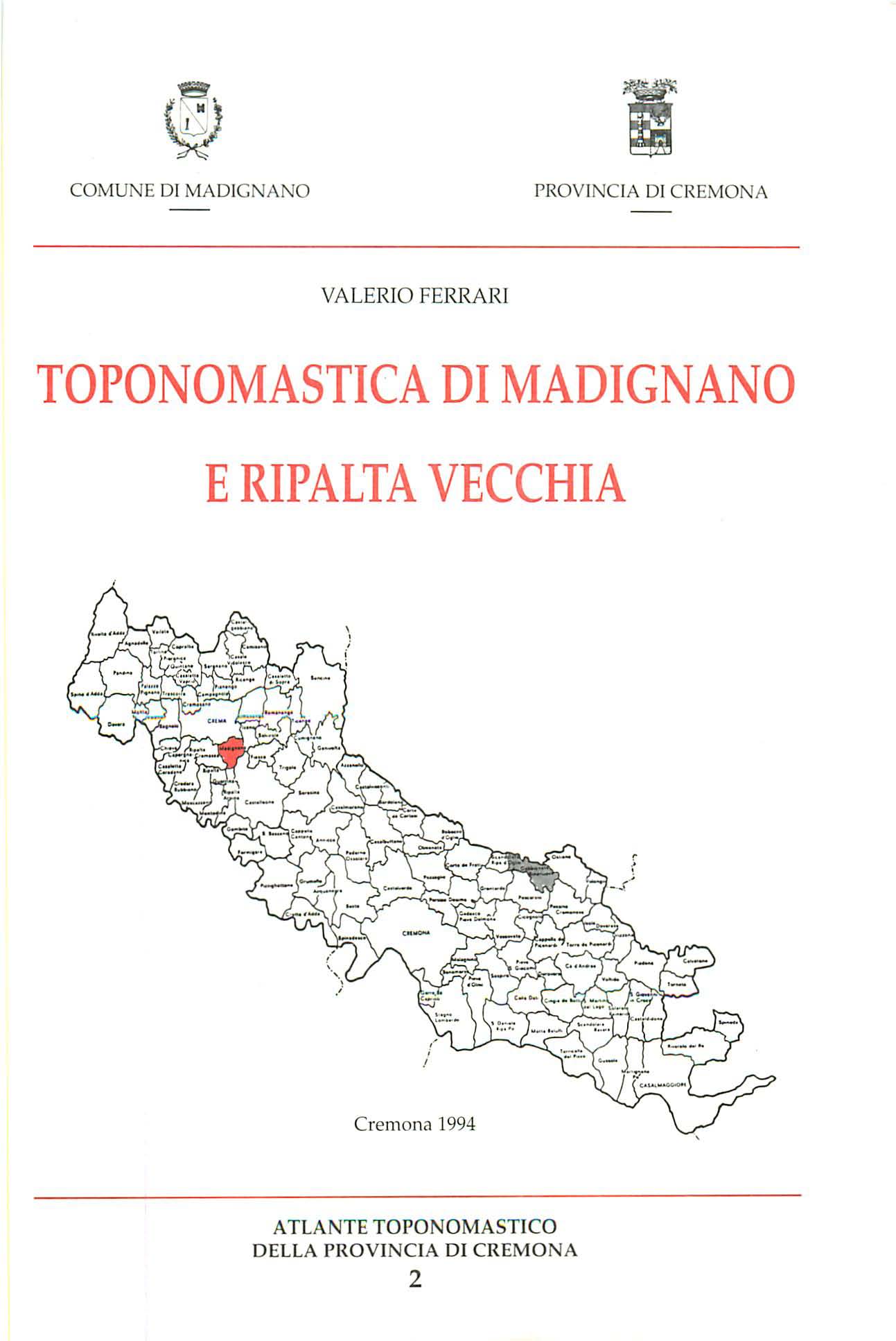 Copertina libro Madignano e Ripalta Vecchia